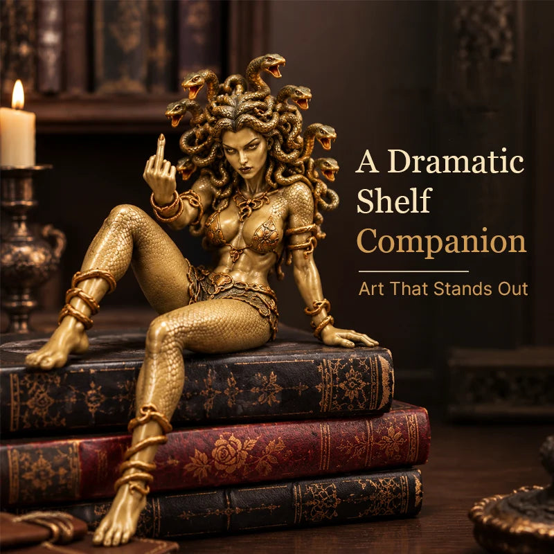 🐍Medusa Goddess Snake Hair Statue, Greek Mythology Gothic Desk Ornament