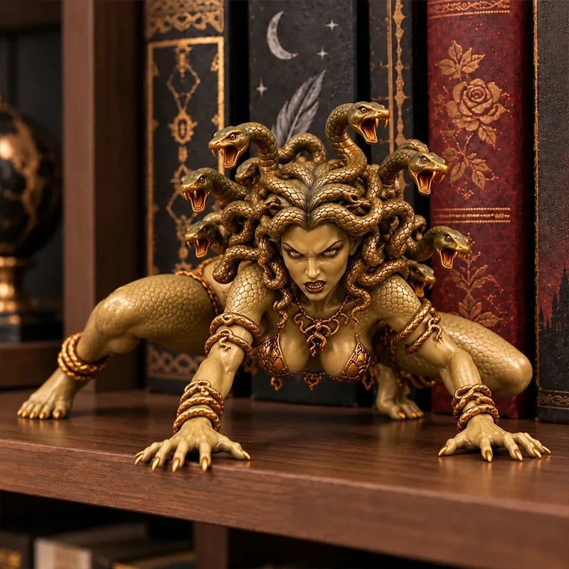 🐍Medusa Goddess Snake Hair Statue, Greek Mythology Gothic Desk Ornament