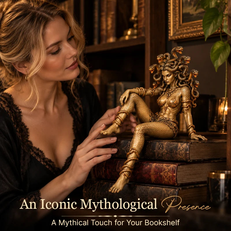 🐍Medusa Goddess Snake Hair Statue, Greek Mythology Gothic Desk Ornament