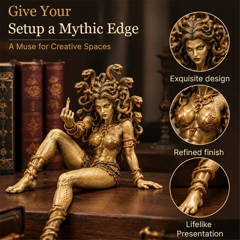 🐍Medusa Goddess Snake Hair Statue, Greek Mythology Gothic Desk Ornament