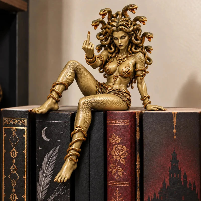 🐍Medusa Goddess Snake Hair Statue, Greek Mythology Gothic Desk Ornament