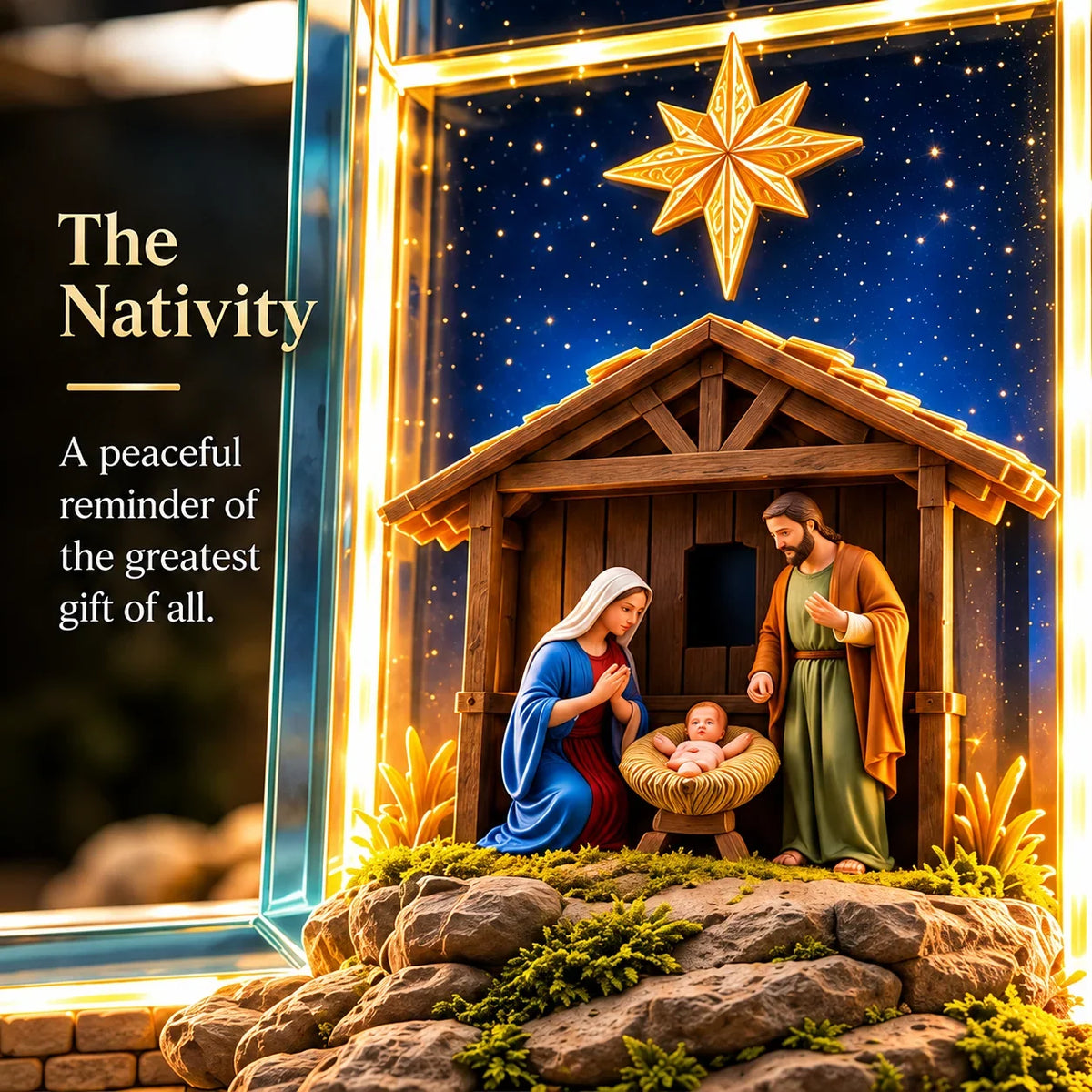 ✝️🙏✝️ The Story of Jesus LED Cross Lamp ✨ 6 Biblical Scenes & Meaningful Christian Gift