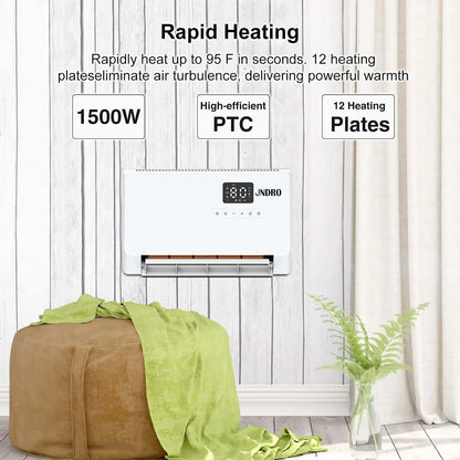 Black Friday Early Bird Deals-Wall-Mounted Space Heater with Thermostat and Remote Control