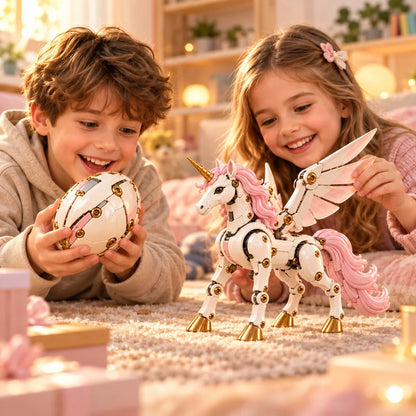 ✨🦄 2-in-1 Transforming Mechanical Unicorn Egg – Winged Fantasy Figure