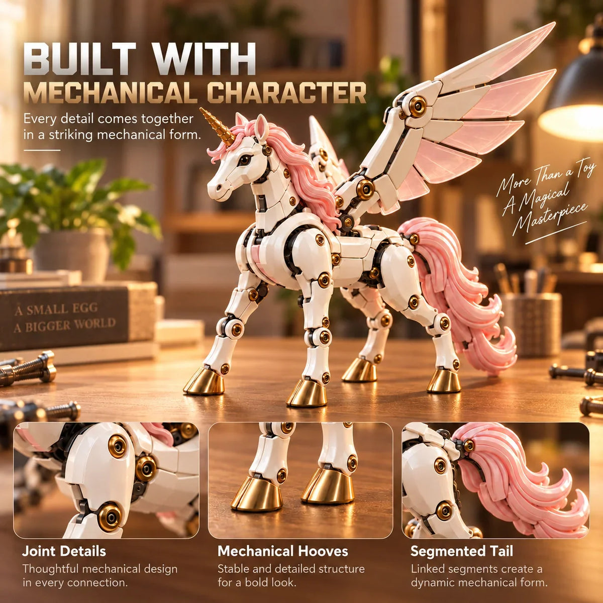 ✨🦄 2-in-1 Transforming Mechanical Unicorn Egg – Winged Fantasy Figure