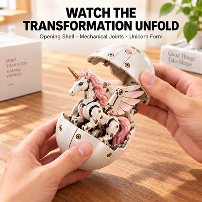✨🦄 2-in-1 Transforming Mechanical Unicorn Egg – Winged Fantasy Figure