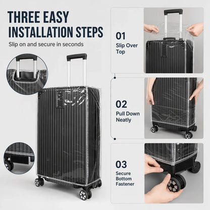 Protect Luggage Instantly! Clear PVC Suitcase Cover