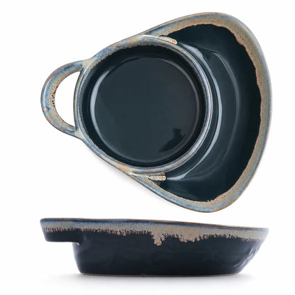 Retro Ceramic Divided Baking Dish with Single Handle⏳