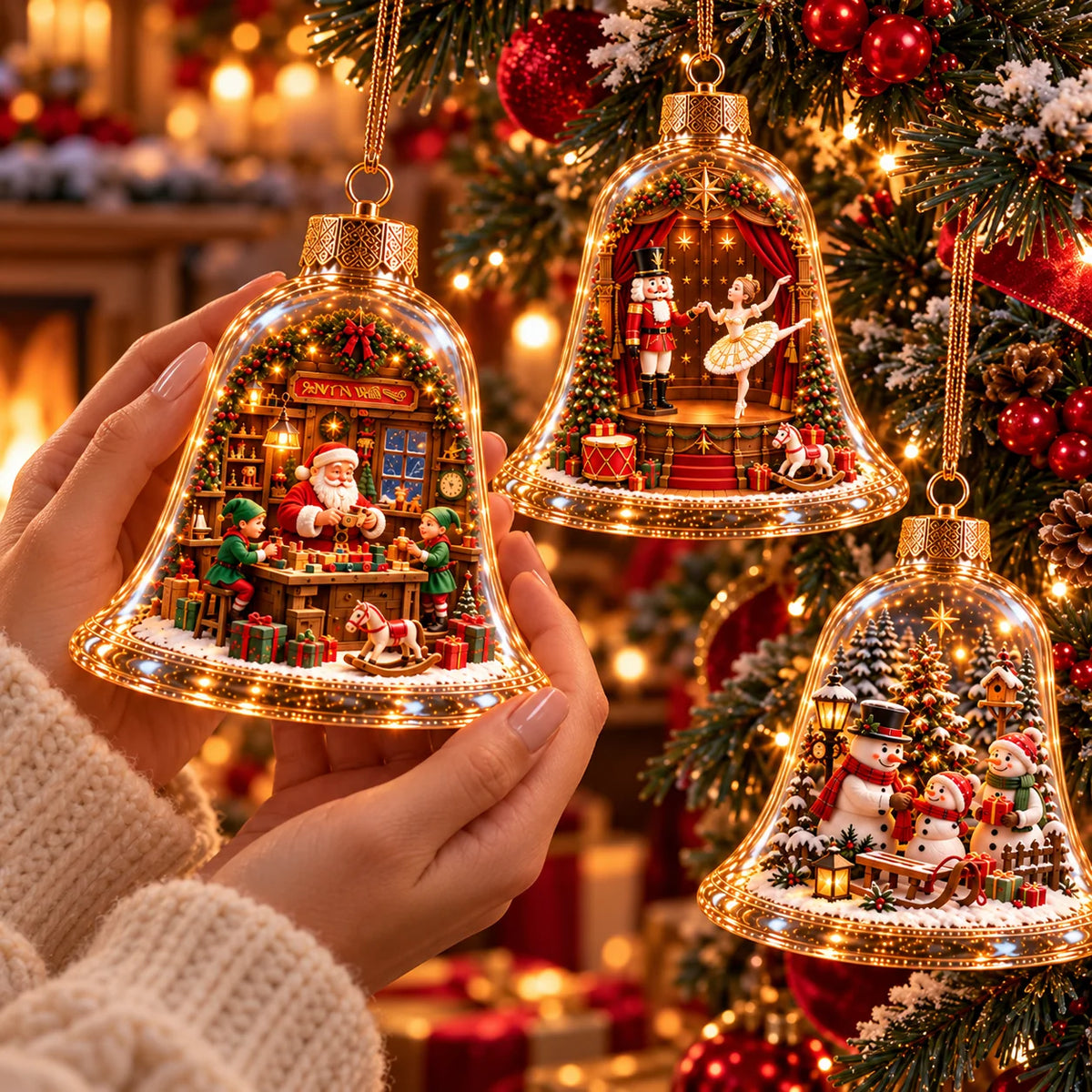 🎁2026 Christmas Wonderland Bell Ornaments.