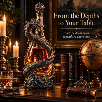 🐉 Golden Dragon Whiskey Bottle – Sculpted Dragon Design with Compass Stopper