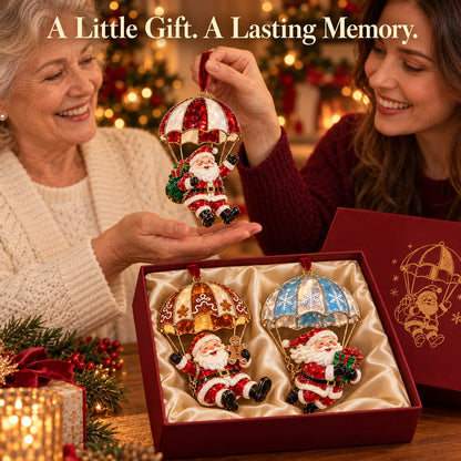 🎅Parachuting Santa Christmas Ornaments – 6 Whimsical Holiday Designs