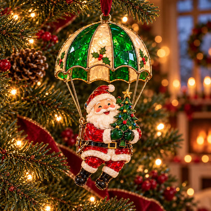 🎅Parachuting Santa Christmas Ornaments – 6 Whimsical Holiday Designs
