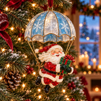 🎅Parachuting Santa Christmas Ornaments – 6 Whimsical Holiday Designs