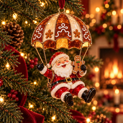 🎅Parachuting Santa Christmas Ornaments – 6 Whimsical Holiday Designs