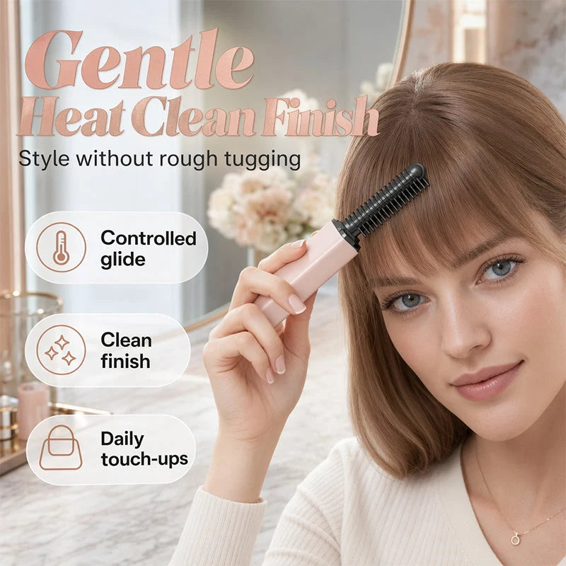 👩Shape hair in 3 seconds! Create gorgeous hairstyles anytime anywhere. 💁Portable Wireless Mini Bang Styling Comb