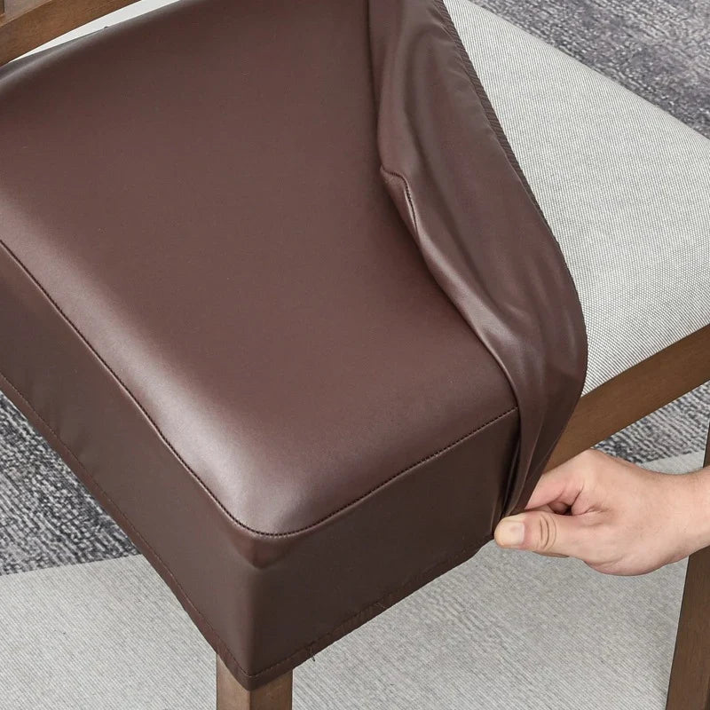 🪑 Waterproof Stretch PU Leather Dining Chair Seat Cover 💧