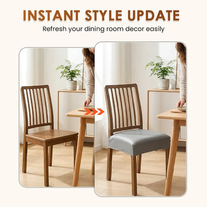 🪑 Waterproof Stretch PU Leather Dining Chair Seat Cover 💧