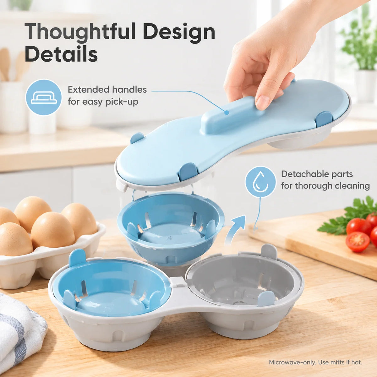 🥚Multi‑Function Microwave Egg Cooker Steamer Box With Lid