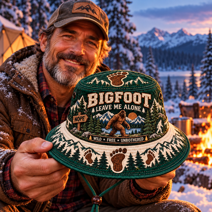 Bigfoot “Leave Me Alone” Embroidered Boonie Hat
