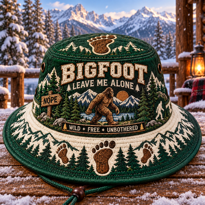 Bigfoot “Leave Me Alone” Embroidered Boonie Hat