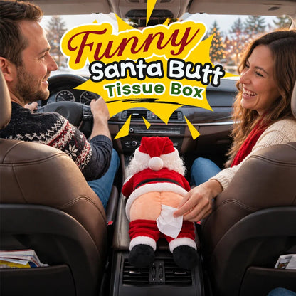 🎅🎶 Funny Santa Butt Tissue Box