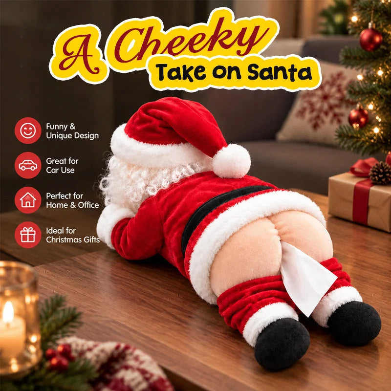 🎅🎶 Funny Santa Butt Tissue Box