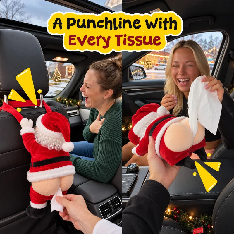 🎅🎶 Funny Santa Butt Tissue Box