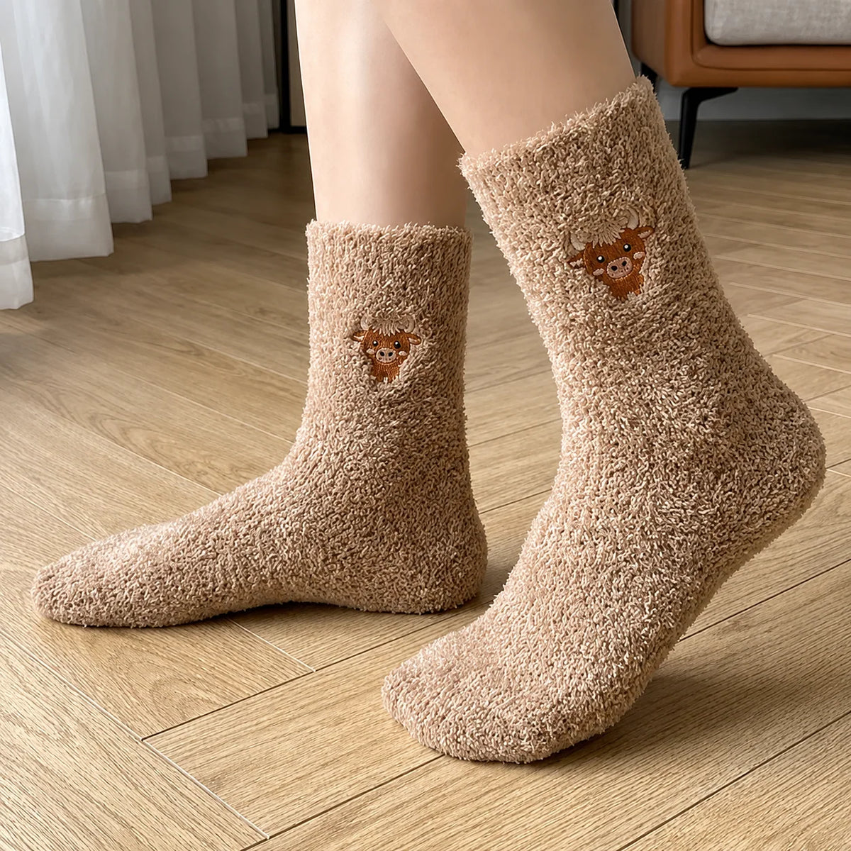 🧦✨ 49% OFF! Cute Cow Slipper Socks