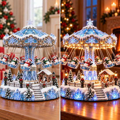 🎄 Christmas Sale 49% Off! 🐧 Penguin Winter Swing Carnival™ – Light-up Rotating Christmas Decoration ❄️✨