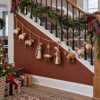 ✝️🎄Handcrafted Wooden Nativity Garland