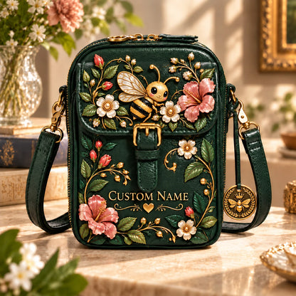 Personalized Hummingbird Crossbody Bag - Custom Name Floral RFID Shoulder Bag 🎁✨
