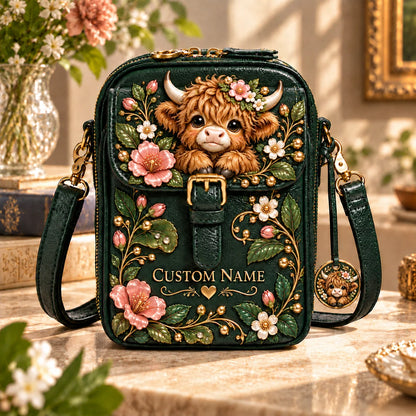 Personalized Hummingbird Crossbody Bag - Custom Name Floral RFID Shoulder Bag 🎁✨