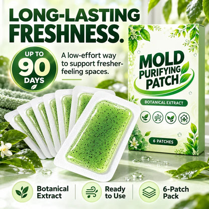 🧪49% OFF NOW! 6Pcs Mold Purifying Patches – Botanical Mildew Removal Pads, Long Lasting Mold Inhibitor for Bathroom, Kitchen, Wall Corners & Damp Hidden Spots