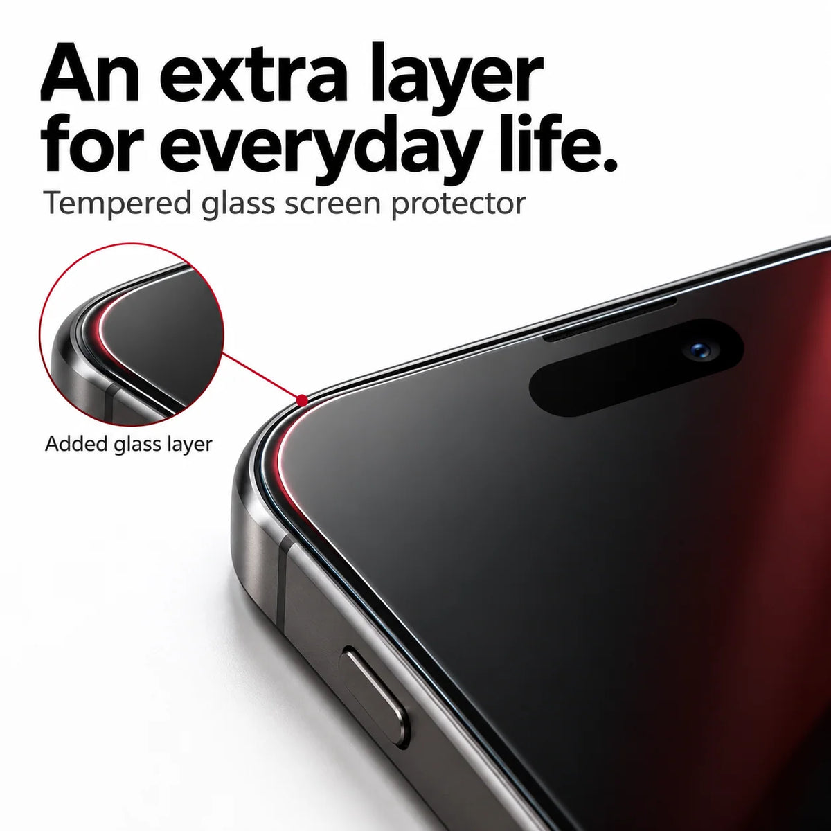 Red Shimmer Privacy Tempered Glass Screen Protector for iPhone