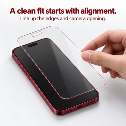 Red Shimmer Privacy Tempered Glass Screen Protector for iPhone