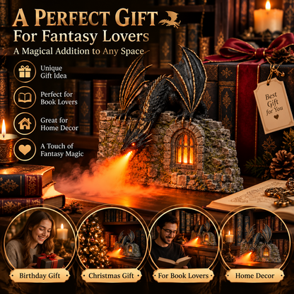 🐉 Dragon Humidifier with Flame Effect – Fantasy Magic for Your Reading Nook
