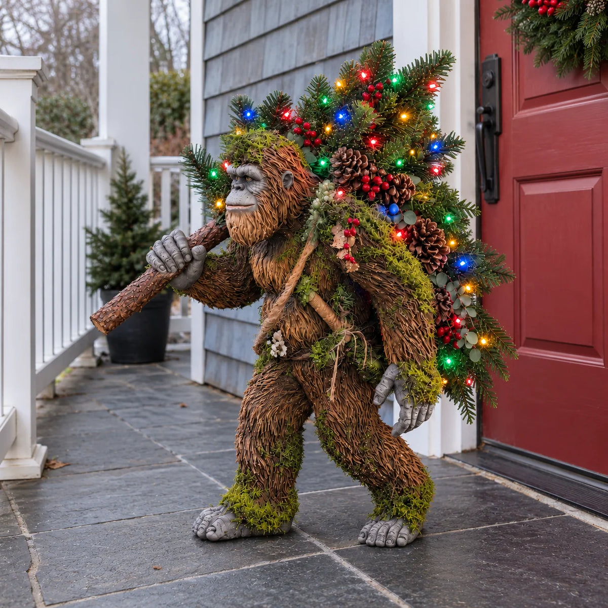 🎄 Woodland Sasquatch – Lighted Christmas Porch Decor