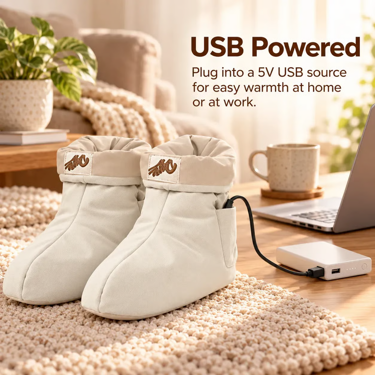 USB-Heated Foot Warmer Boots – Waterless Electric Foot Warmers