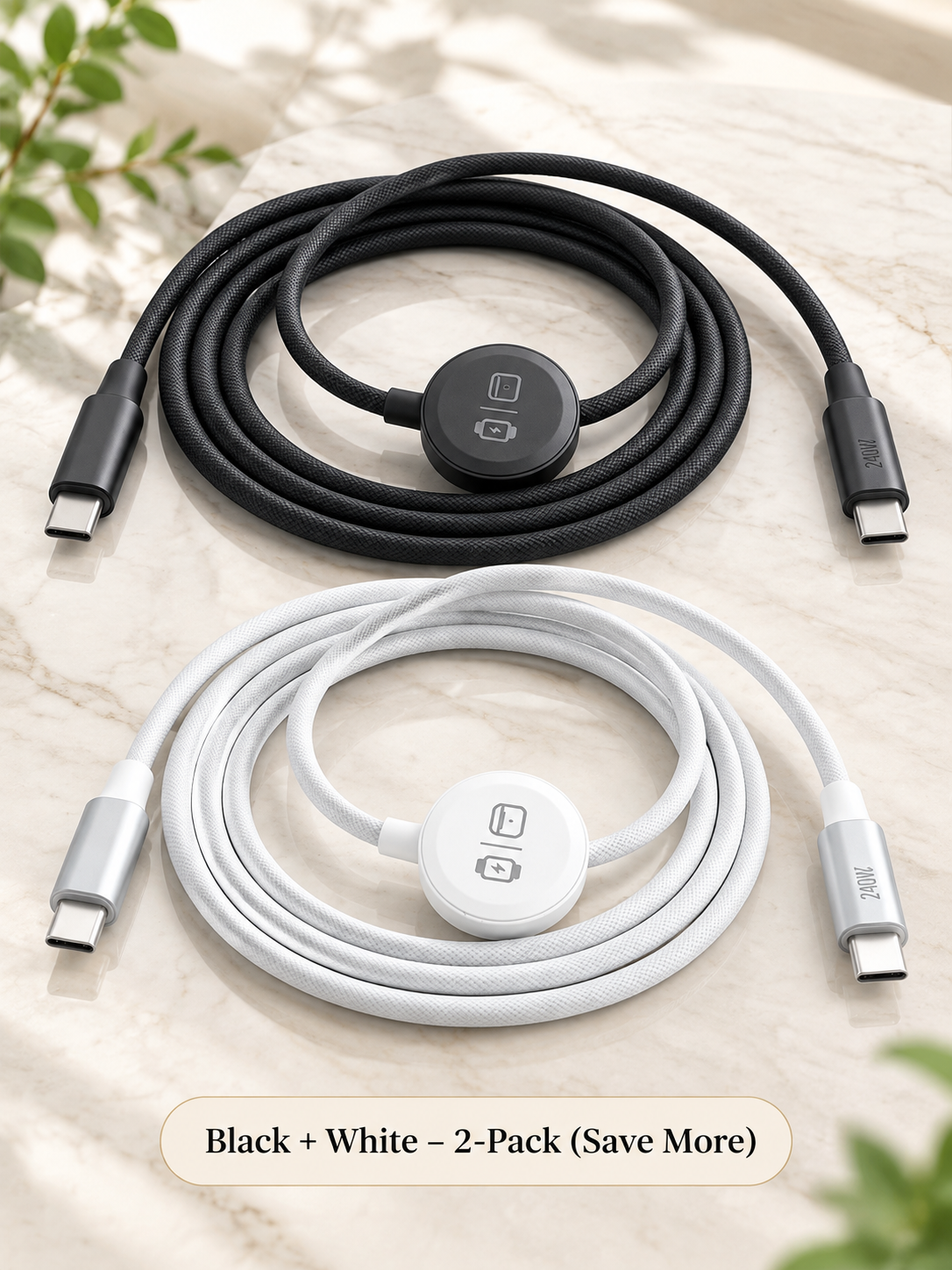 New 240W Fast Charging Cable for Apple Watch iWatch, Wireless Magnetic Charging Circular Data Cable