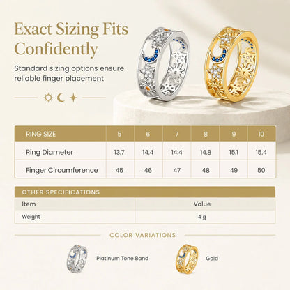 💎Women's Celestial Sun Moon and Star Hollow Out Ring