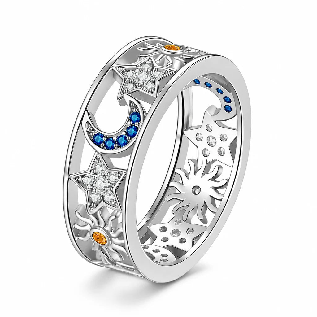 💎Women's Celestial Sun Moon and Star Hollow Out Ring