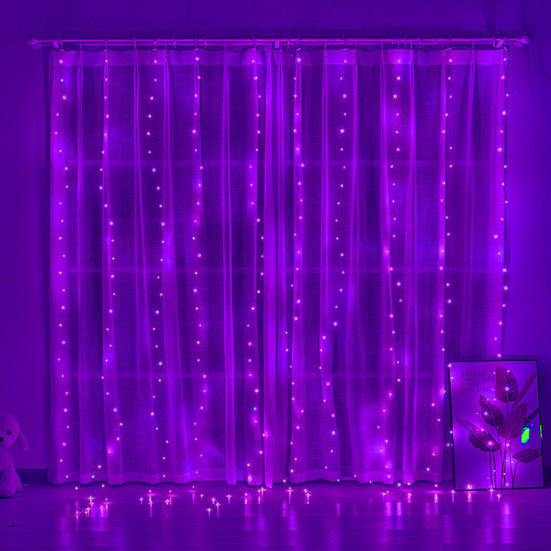 300 LED Curtain Lights – 9.8FT × 9.8FT, 8 Modes, Remote Controlled