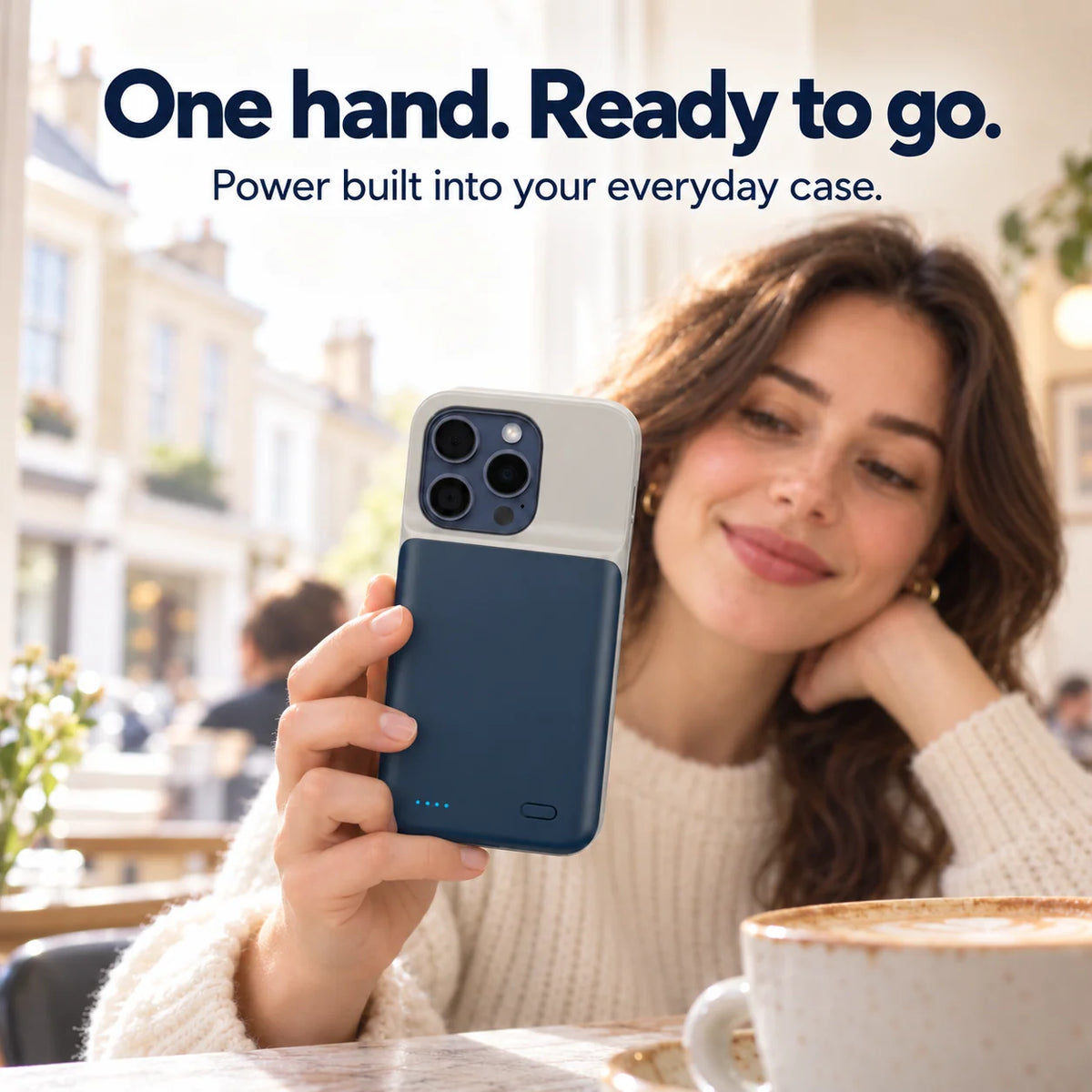 Battery Case For Iphone With Led Power Indicator