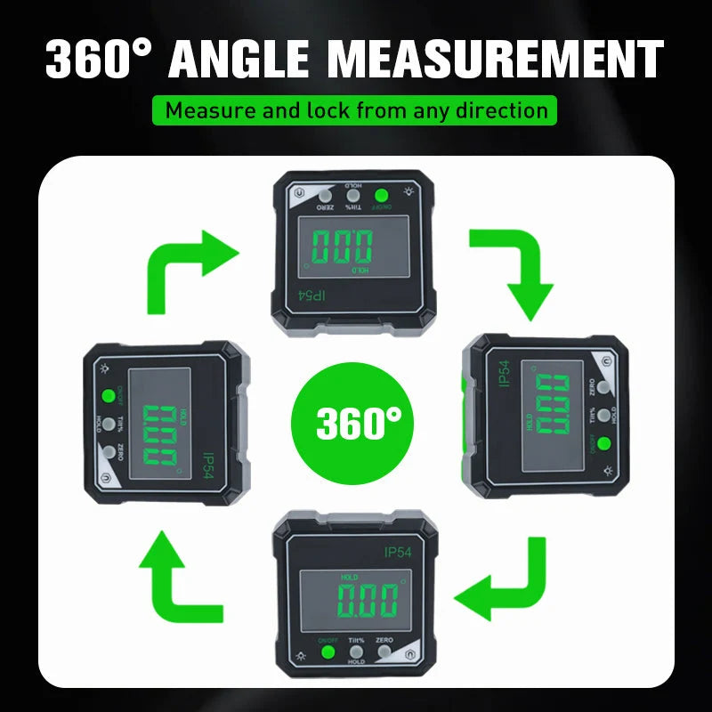 📐IP54 Waterproof Magnetic Digital Angle Gauge – Precise, Hands-free, Tough ✨