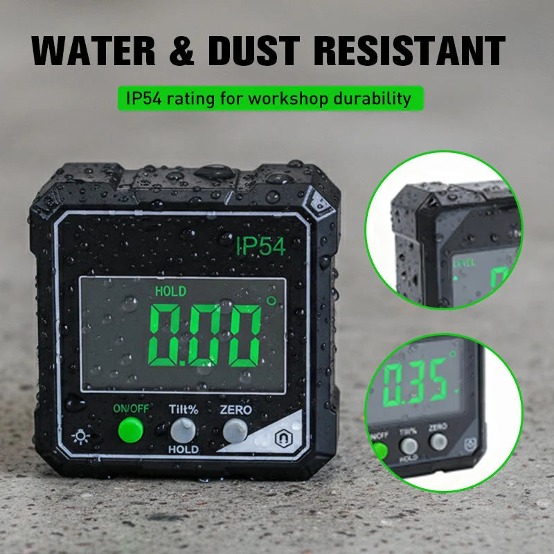 📐IP54 Waterproof Magnetic Digital Angle Gauge – Precise, Hands-free, Tough ✨