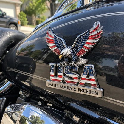 🚘USA Faith, Family & Freedom Metal Car Badge