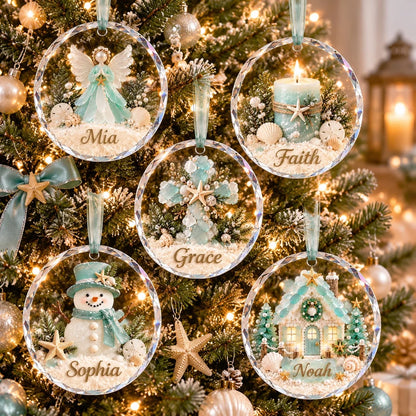🎄✨Personalized Coastal Beach Christmas Ornament