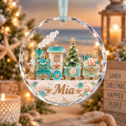 🎄✨Personalized Coastal Beach Christmas Ornament