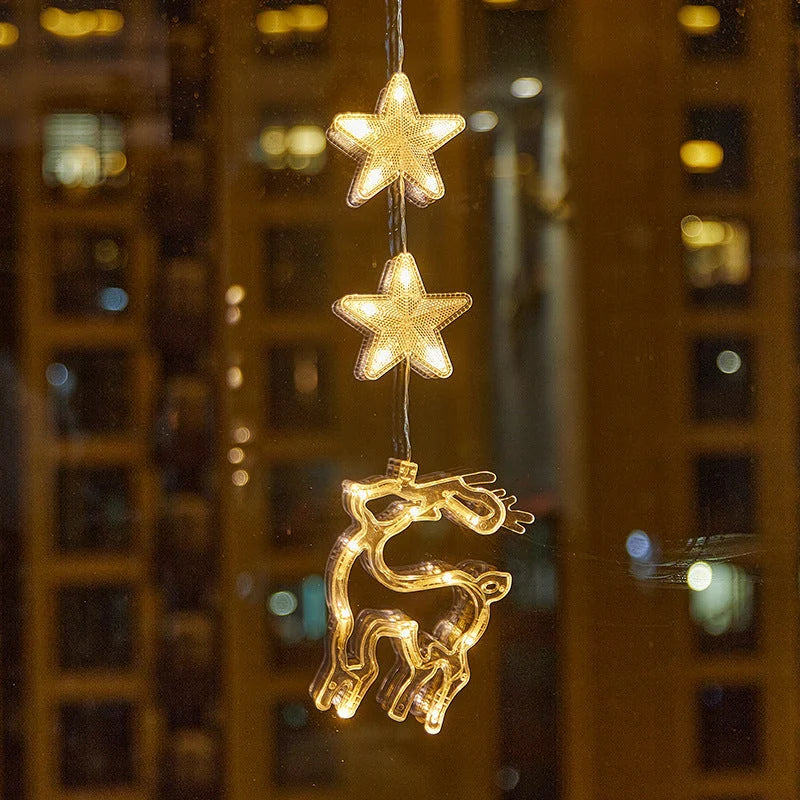 🎄❄️ DIY Christmas Snowflake Suction Cup LED Lights ✨ | Battery Operated, Warm & Multi-Colour, Window Suction Lights, Christmas Home & Party Decor
