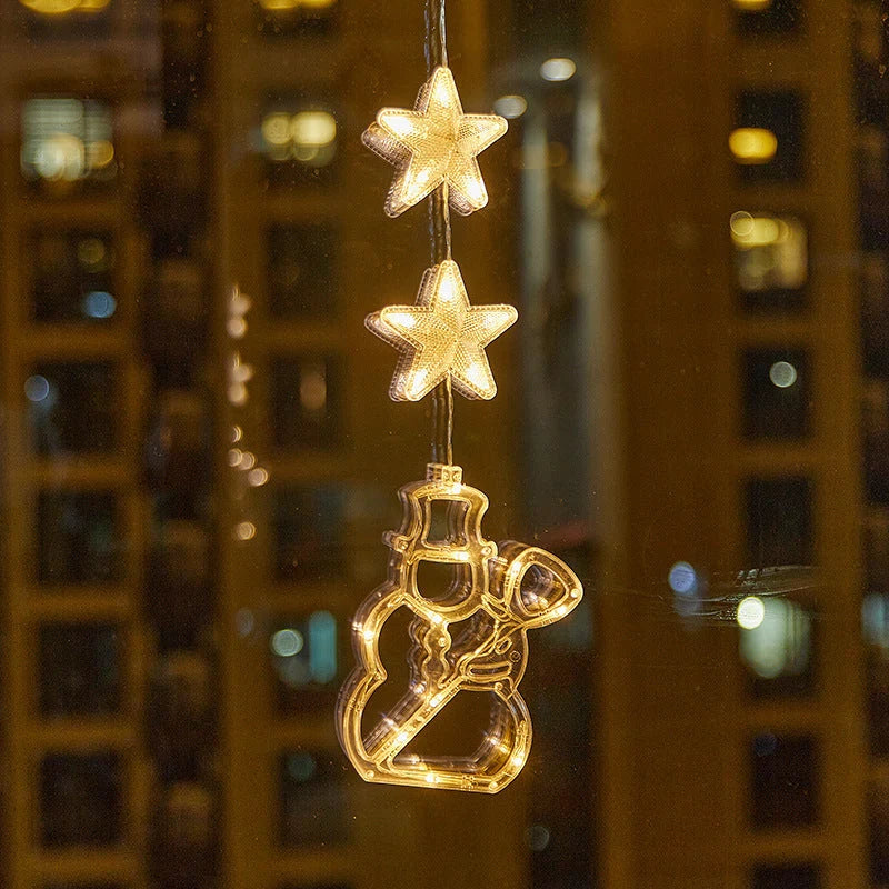 🎄❄️ DIY Christmas Snowflake Suction Cup LED Lights ✨ | Battery Operated, Warm & Multi-Colour, Window Suction Lights, Christmas Home & Party Decor